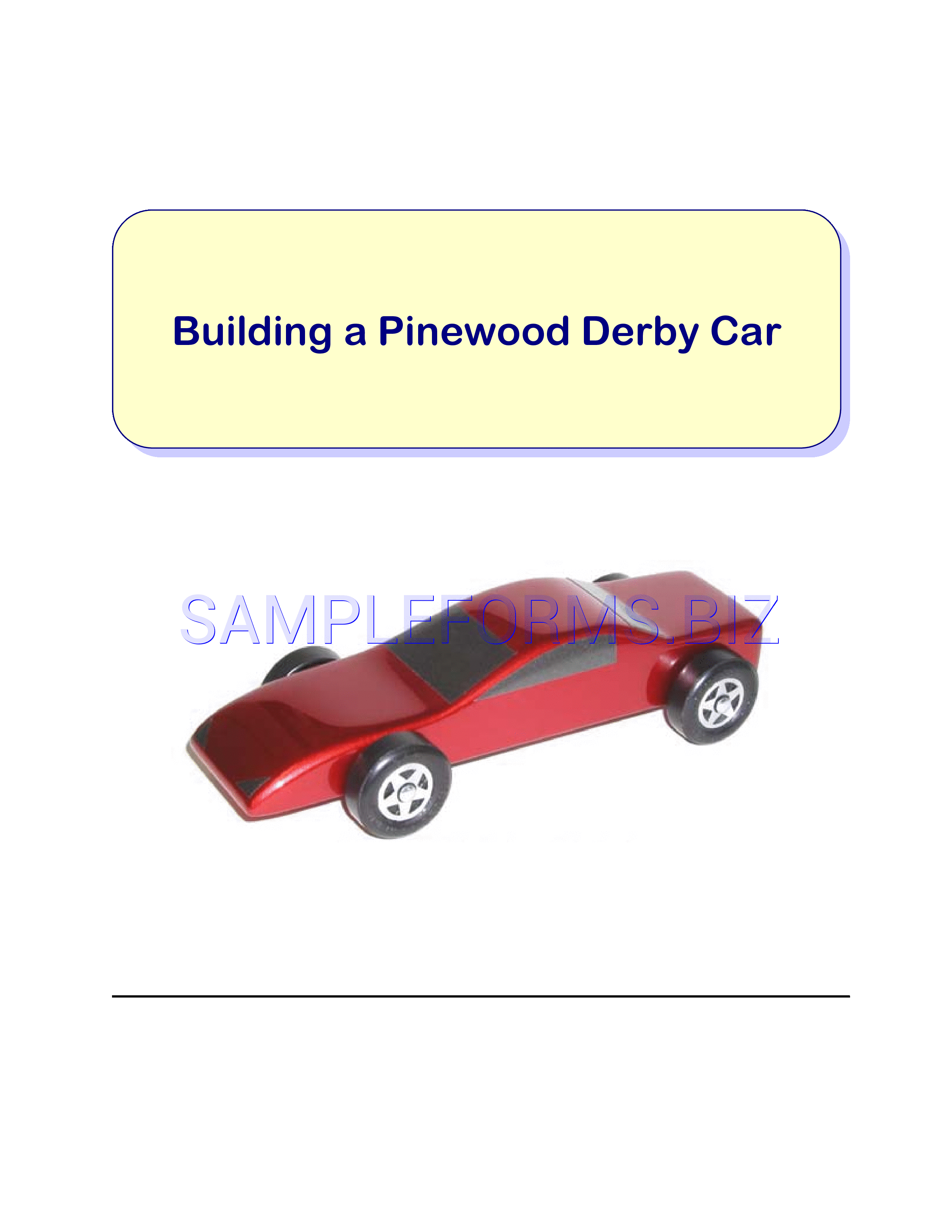 Preview free downloadable Pinewood Derby Car Template 3 in PDF (page 1)
